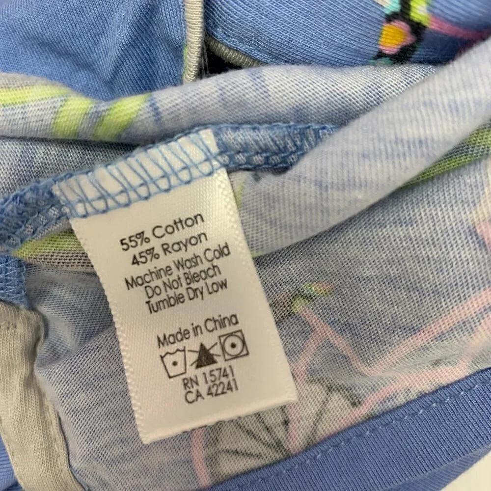 PJ Studio Pajama Top Size Small NWT Dogs & Bicycles Blue Sleep Top